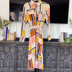 Anthropologie Mixed Print Dress